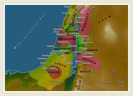 12 tribes of Israel map